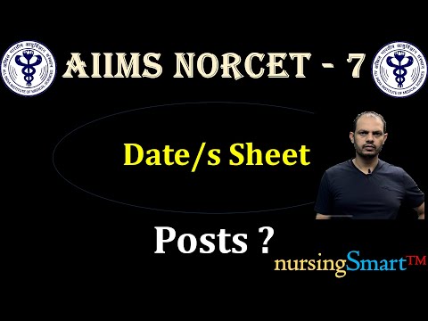 AIIMS NORCET - 7 | Date/s Sheet | #norcet #norcet7