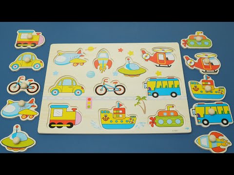 Learn Vehicle Names for Kids with Wooden Puzzle!