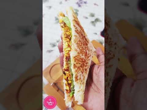 Cheesy Masala Egg Sandwich #shorts #shortvideo