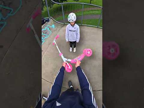 i ruined his day😢 then made it😇 #scooter #skatepark #challenge