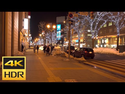 [4K HDR] 2022 札幌駅前通りイルミネーションを散策 / Strolling in Sapporo Station Street Illumination (Hokkaido, Japan)