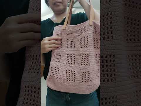 鈎針網格背包#crochet #crocheting #knitting #handmade #diy @vivianchuo8727