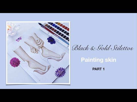 Part 1. How to Paint Gorgeous Shoes. Watercolour painting tutorial  #watercolorpainting #shoedesign