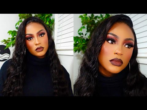 DETAILED FULL GLAM MAKEUP TUTORIAL FOR BEGINNERS || HIGH CONTRAST MAKEUP #darkskin #brownskin #woc