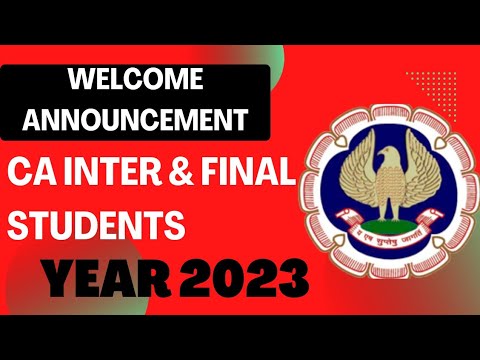 |Important Announcement For CA Final & Intermedite Students| Great Announcement for 2023|