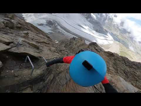 Vertical Wall Climb Piz Trovat Via Ferrata Switzerland