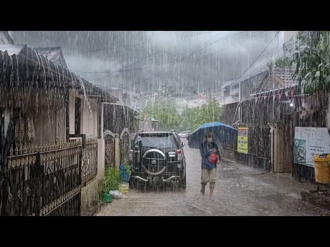 Super Heavy Rain in My Village | To eliminate insomnia and fall asleep to the sound of heavy rain