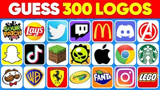 Guess the Logo in 1 Seconds 🥇🍏 300 Famous Logos | Logo Quiz 2024 | Daily Quiz