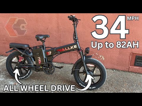 DUAL MOTORS + 34MPH = Wallke H9 AWD Folding eBike - 48V up to 82AH Battery