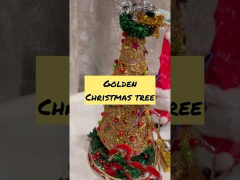 Golden Xmas tree#merry Christmas to all #diy #happinessishandmade #christmas #art #happiness #viral