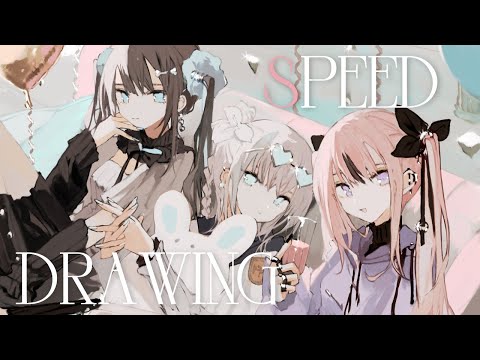 Speed drawing イラストメイキング  字幕解説☽ Eng sub - No.1784 / 363倍速