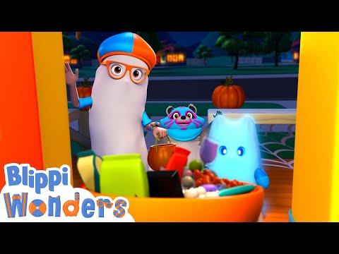 Trick or Treat with Blippi! | Blippi Wonders | Kids Cartoons | Party Playtime!