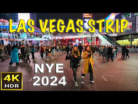 [4K HDR] Las Vegas Strip New Year's Eve 2024 Walk | Dec. 31, 2023 | Las Vegas, Nevada