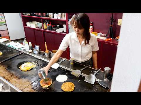 A close look at an okonomiyaki restaurant run by a beautiful owner whose Yakisoba sells very well!!