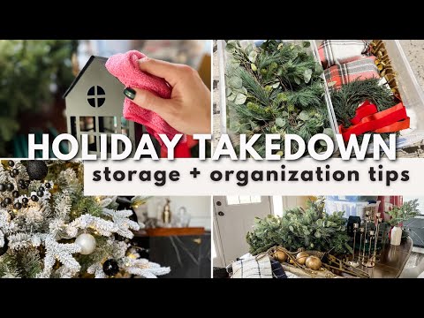 HOW TO STORE AND ORGANIZE HOLIDAY DECORATIONS | Holiday Decor Takedown Tips + DIY Organizers