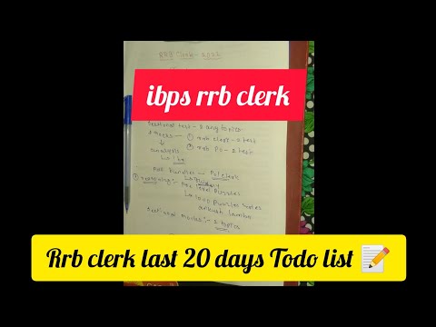 ibps rrb clerk last 20 day strategy 📝|| last day Todo list day-1🎯target