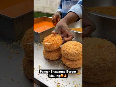 Paneer Shawarma Burger Making🥵🔥|| Indian Street Food