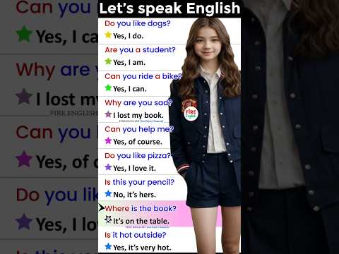 🥰How to speak English fluently? Daily use English question answer practice #englishquestioansanswers