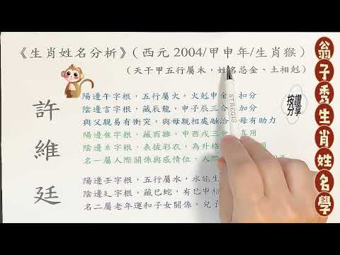 《翁子秀十神生肖姓名學》生肖姓名分析(許維廷) |取名 |改名|翁子秀生肖姓名學 |名字鑑定 |改名