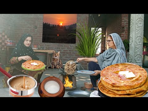 Gaon Ki Subha Ka Nashta || Crispy Paratha Tea Ke Sath || Village Morning Routine || Irma's family