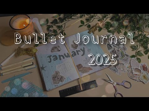 Plan with me ~ January // 2025 Bullet Journal Setup 📘Lofi Vibe 💙