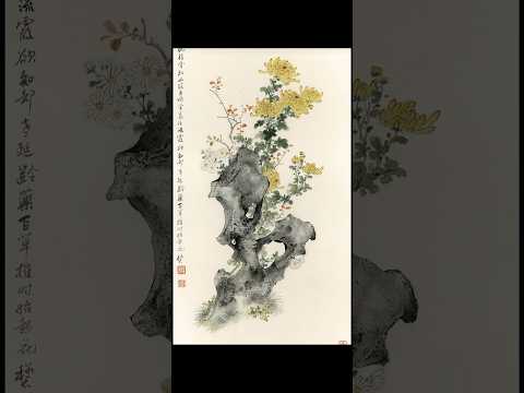 太湖石配小菊花也很搭How to draw a good Taihu stone painting #chinesewaterpainting #painting #水墨画 #art #shorts