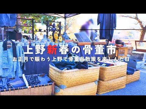 Ueno New Year Antique Market│Walking in Ueno and Ameyoko