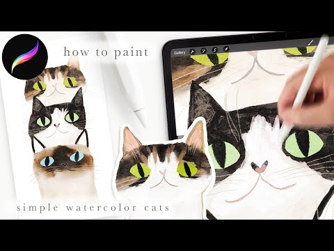 let's paint a cats collection 🐈  Illustration tutorial. Procreate tips and tricks for beginners