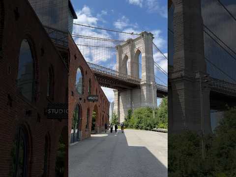 View of the Brooklyn Bridge from DUMBO (Down Under the Manhattan Bridge Overpass) in Brooklyn, NYC!