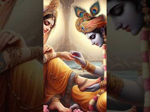 man should not touch women's feed ? #radhakrishna #krishnalove #ytshorts #shortsvideo #radhekrishna