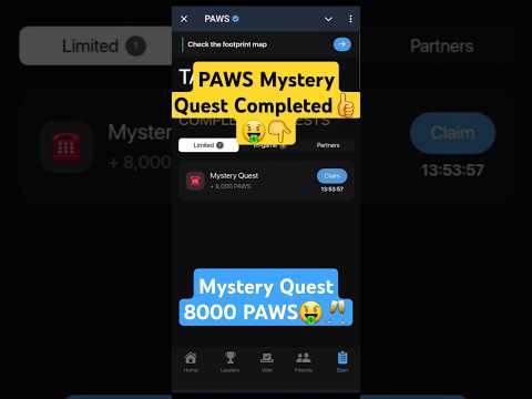 PAWS Mystery Quest | PAWS Mystery quest today | Paws Mystery Task #pawsmysterytask #airdrops