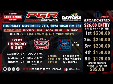 PGR eSports Intimidator Superspeedway Series | Daytona | 11/7/24 | PGR eSports