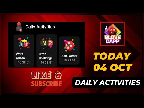 Today 04 Oct Blove DApp Daily Activity