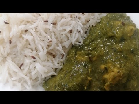 Indian Lunch Palak Chicken Recipe | Chicken with Spinach Curry