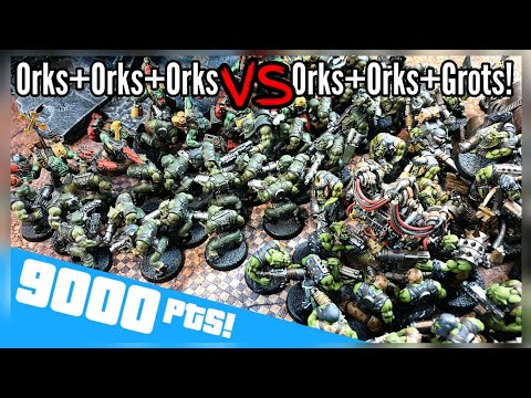 Orks vs Orks - 3v3 40K Battle Report - 9000 points on the table!