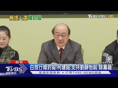 白放行綠封殺!柯建銘:支持劉靜怡就「除黨籍」｜TVBS新聞 @TVBSNEWS01