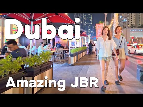 Dubai 🇦🇪 Amazing JBR, Jumeirah Beach Residence [4K] Night Walking Tour