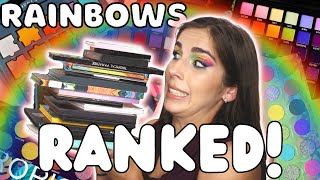 I OWN SO MANY COLORFUL PALETTES!! | My Rainbow Eyeshadow Palette Collection 2022