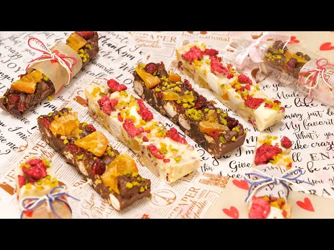 バレンタインやホワイトデーに♪簡単チョコバーの作り方 │ ラッピングあり！ │ How to make chocolate bars.