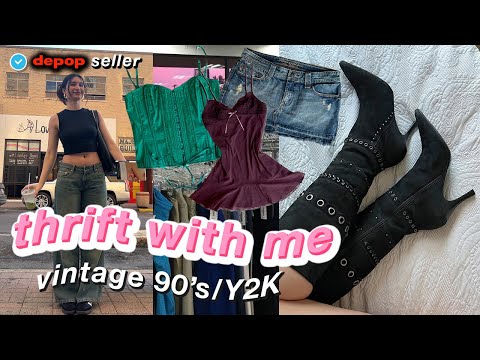 THRIFT WITH ME | 90s/Y2k THRIFT HAUL | FULL TIME DEPOP SELLER 🎀🍒