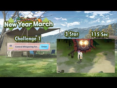 Blue Archive Global - C̶y̶b̶e̶r̶ New Year March Challenge 1 (115 Sec Clear)