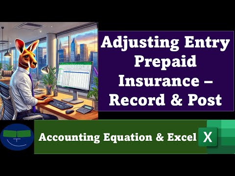 Adjusting Entry Prepaid Insurance – Record & Post 3 Accounting Equation - Excel