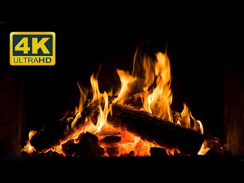 🔥 Cozy Fireplace 4K Fireplace with Crackling Fire Sounds. Crackling Fireplace Relaxation