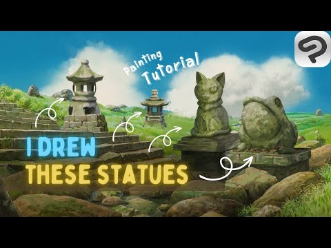 How to Draw Statues Like in Spirited Away Ghibli Studio - Clip Studio Paint Drawing Tutorial