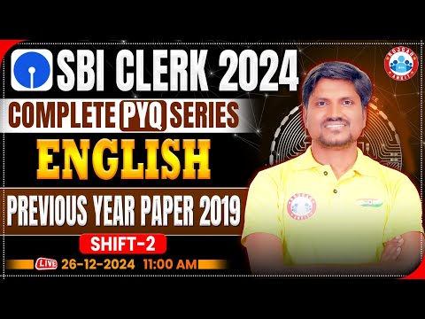 SBI Clerk 2024 | SBI Clerk English Previous Year Papers | SBI PYQ Series | English by RK Mehto Sir