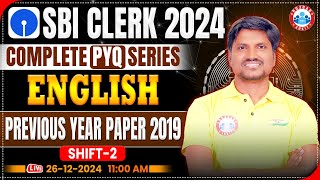 SBI Clerk 2024 | SBI Clerk English Previous Year Papers | SBI PYQ Series | English by RK Mehto Sir