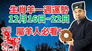 命理測算：屬羊人一週運勢（12月16日至22日），內含吉凶日，非看不可！ #2024年生肖羊運勢 #2024年生肖羊運程 #2024年屬羊運勢 #屬羊運程