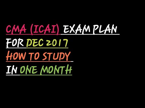 How to study in 1 month CMA EXAM PLAN