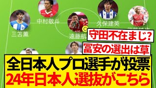 【選抜】全日本人プロサッカー選手の投票で選出、2024年日本人最強イレブンがこちら！！！！！