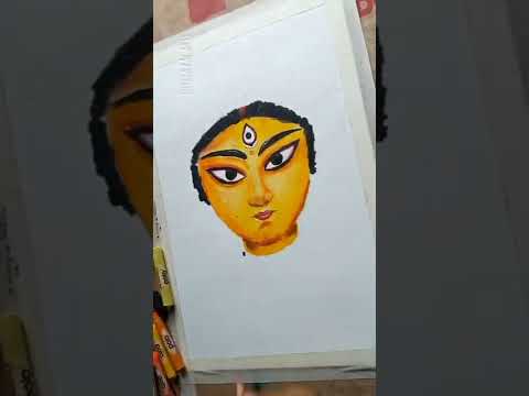 ma Durga simple painting😍🙏/ma Durga drawing/navratri special ma Durga drawing #shorts #drawing #art